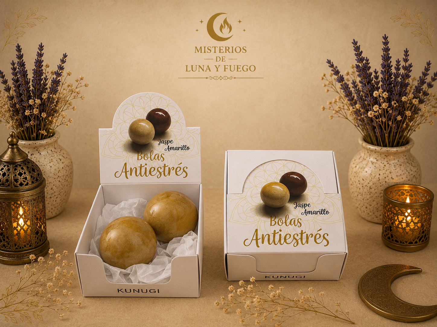Bola antiestrés Jaspe Amarillo