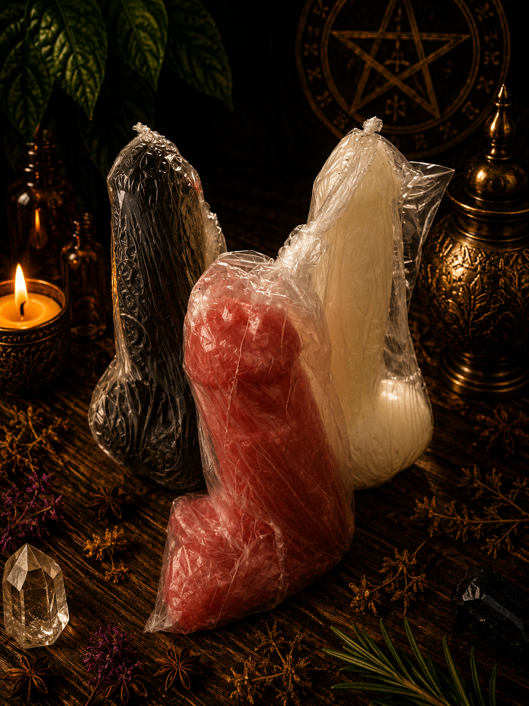Vela con forma de pene