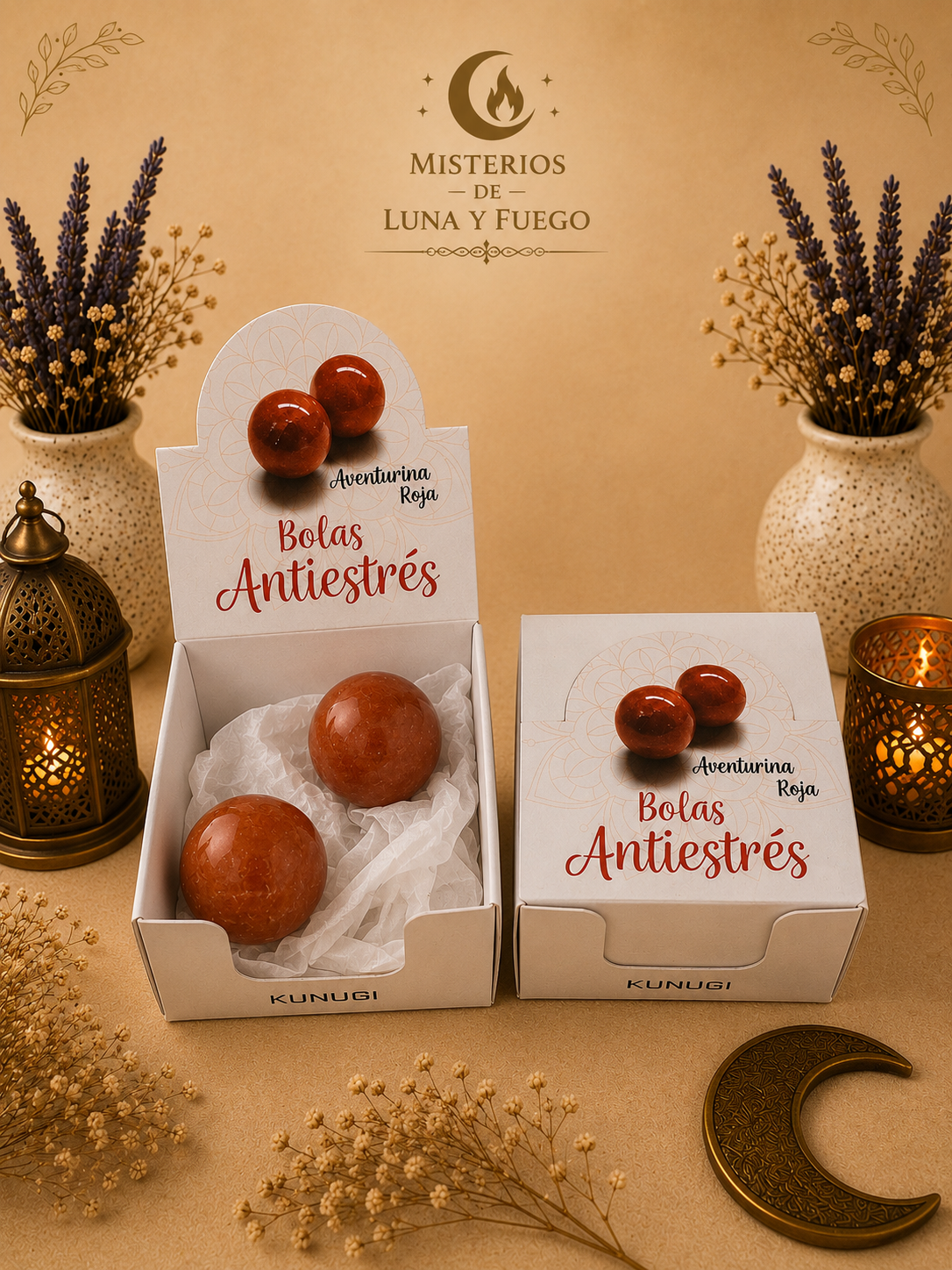 Bolas antiestrés Aventurina Roja