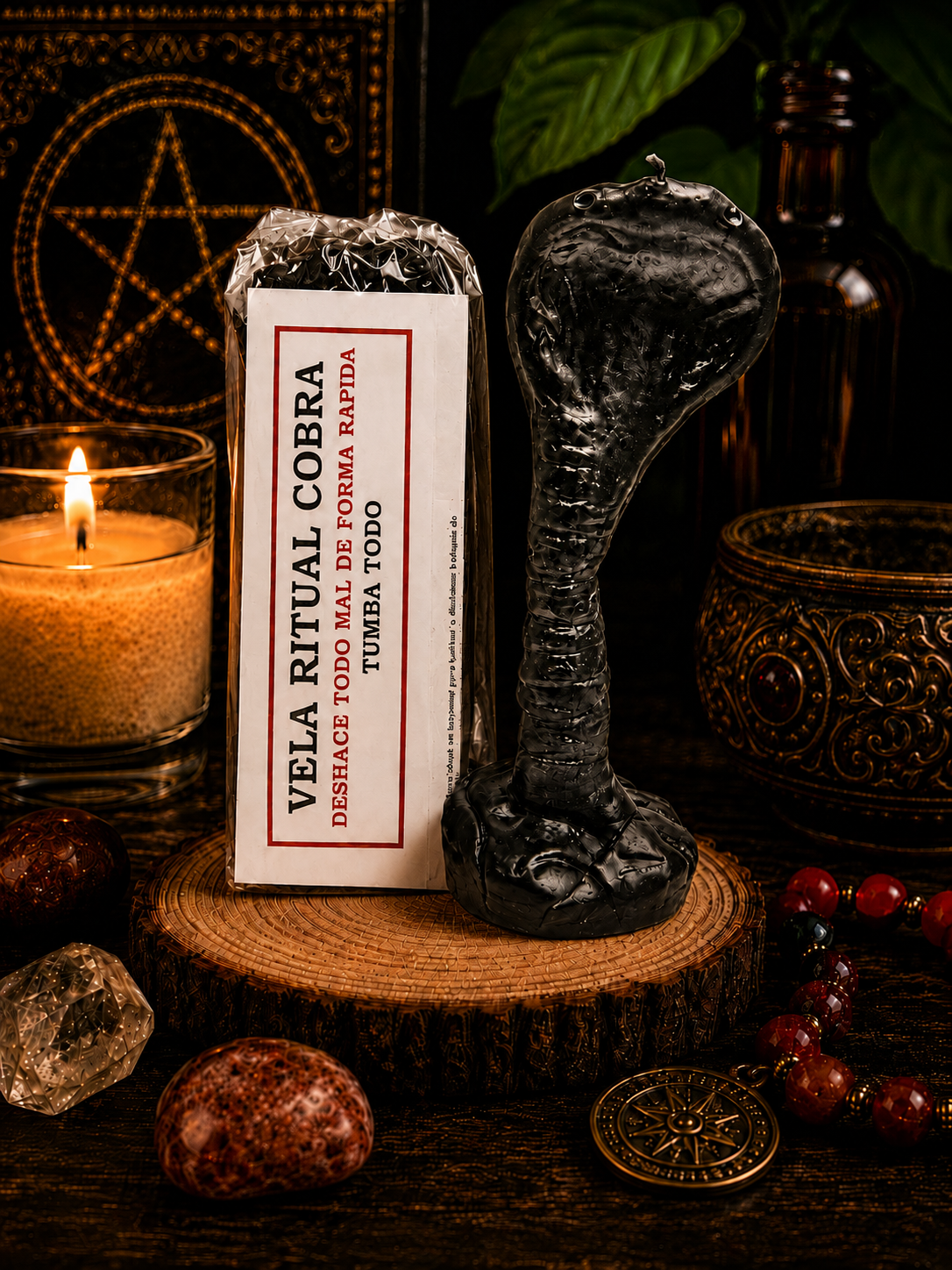 Vela Ritual Cobra Negra con Instrucciones